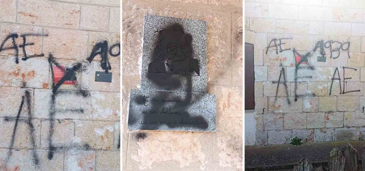 Denuncian pintadas franquistas en la casa de Marcelino Camacho