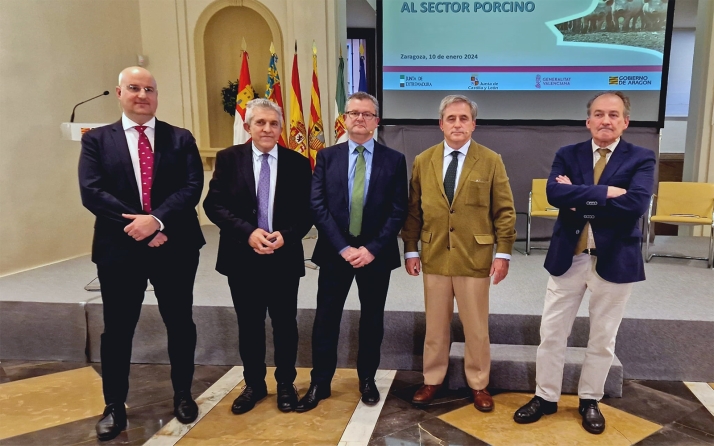 Consejeros y responsables del sector hoy en Zaragoza. /Jta.