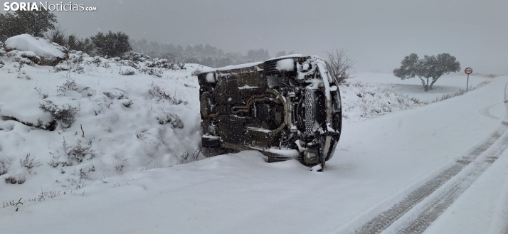 Al menos 4 accidentes de tráfico en la provincia de Soria por la nieve