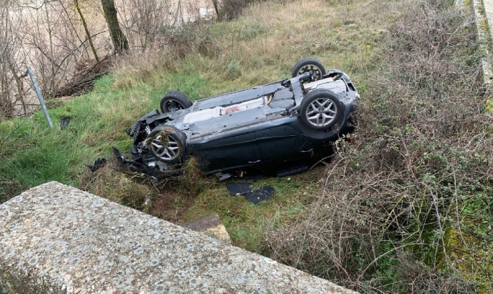 Cuatro trasladados a Soria tras un accidente en El Burgo