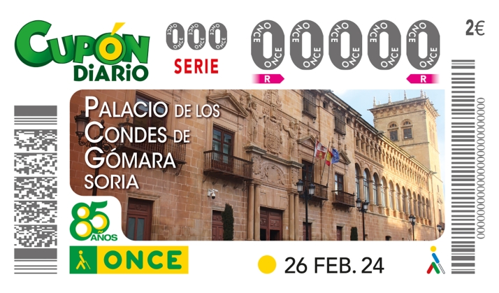 El palacio de los Condes de Gómara protagonizará un cupón de la ONCE
