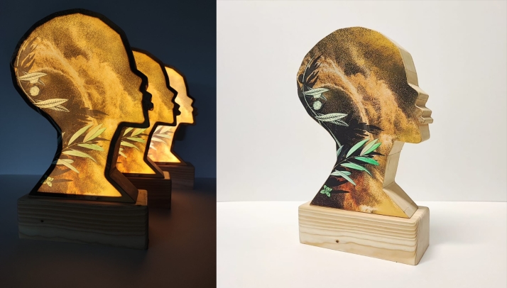 Los trofeos de MujerDoc, dispuestos para el comienzo del festival el 9 de marzo