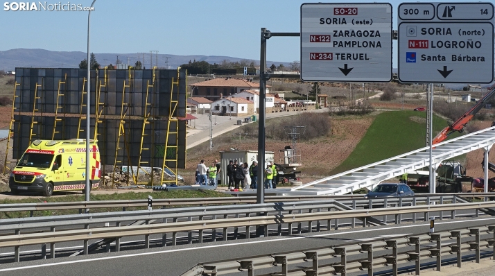 Accidente laboral en la pasarela de Las Casas