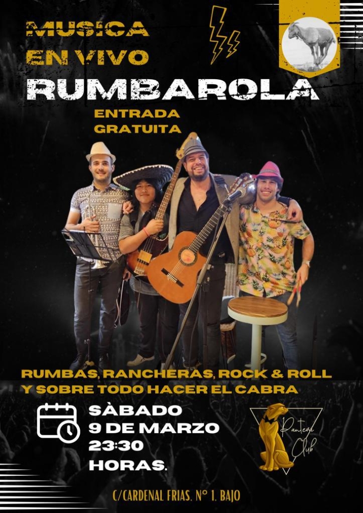 Este sábado, música en vivo en Soria con Rumbarola