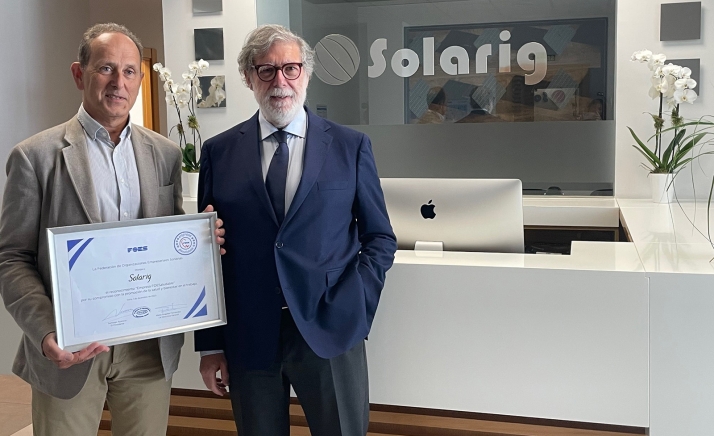 Solarig recibe el sello Empresa FOESaludable por su trabajo a favor de la salud y bienestar laboral