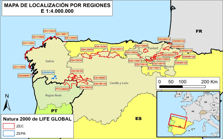 Mapa de localización por regiones