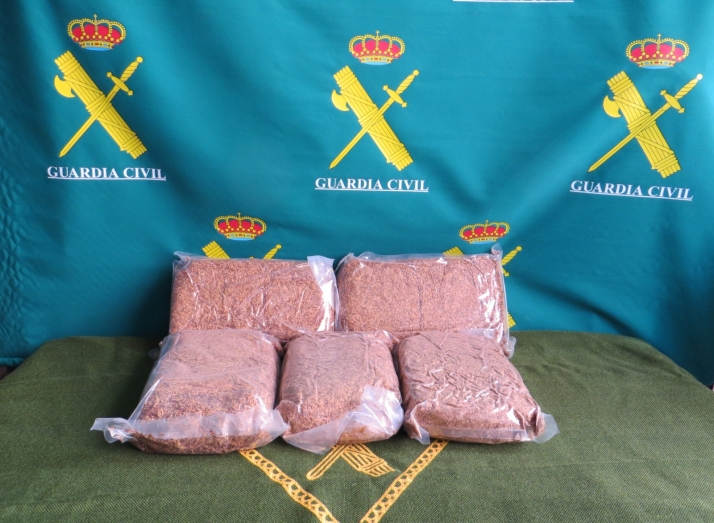 Incautados en Soria 127 kg de tabaco de liar clandestino