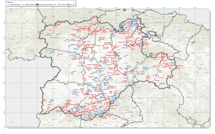 La Junta pide al Gobierno reconsiderar el Mapa de Transportes que en Castilla y León que suprime 474 paradas en 346 municipios