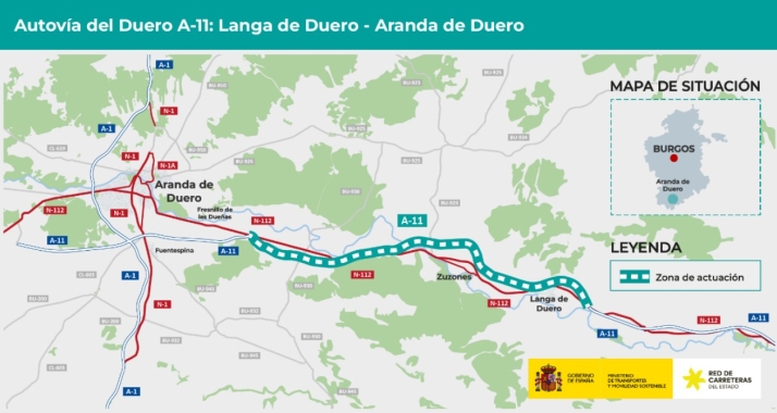 Adjudicadas por 180,8 M€ las obras de la A-11 entre Langa y Aranda