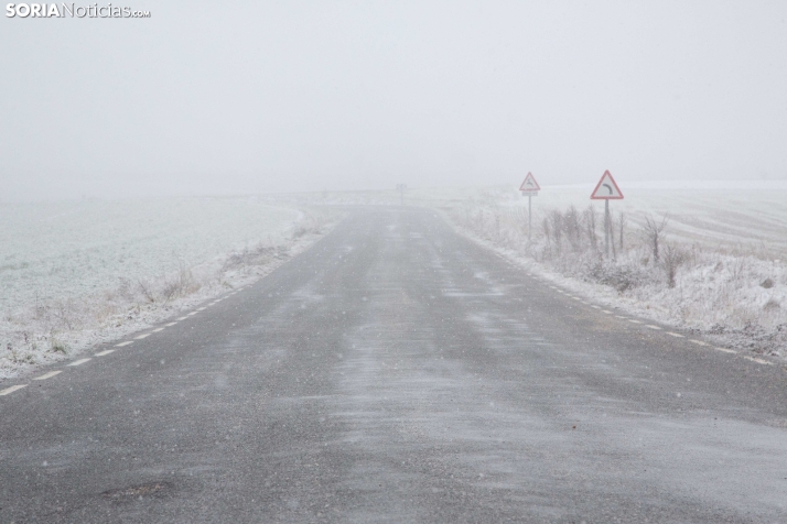Estas son las carreteras sorianas afectadas por la nieve