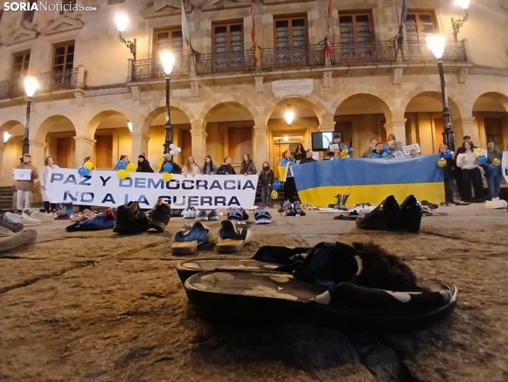 Fotos | Los Ucranianos exiliados en Soria piden el fin de la guerra: Estamos seguros, pero no tranquilos 
