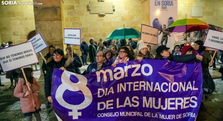El mal tiempo no impide la manifestación del 8M en Soria