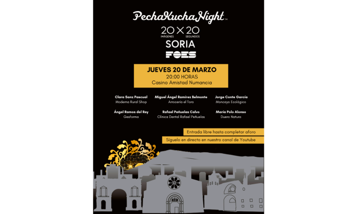 FOES organiza un nuevo PechaKucha Night Soria, un foro donde varios emprendedores que han apostado por la provincia compartirán sus experiencias