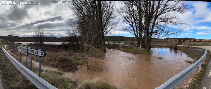 Cerrada por inundación la la SO-154 entre Berlanga y Barcones