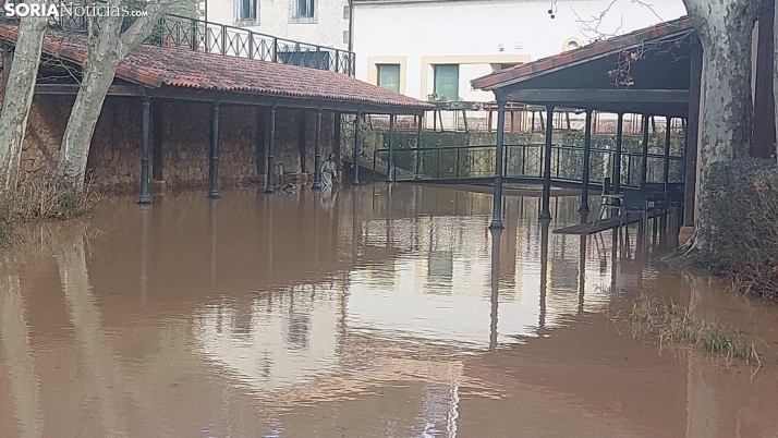 El Duero alcanza niveles muy altos a su paso por Soria
