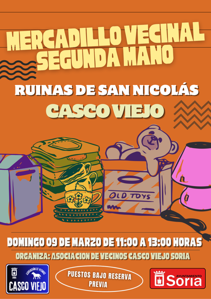 La Asociación de Vecinos del Casco Viejo organiza el mercadillo de segunda mano en la capital