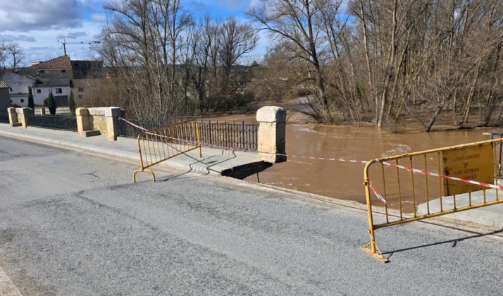 Nuevos desvíos por el corte del puente de San Esteban de Gormaz en la N-110