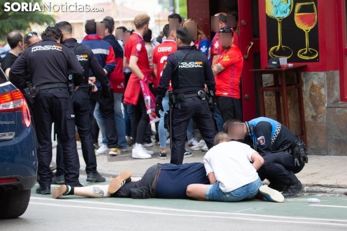 Siete nuevos detenidos por los altercados entre ultras del Numancia y del Cornellà de 2023