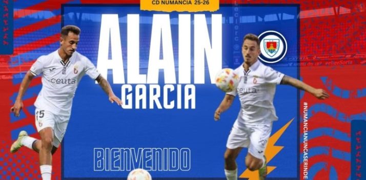 Alain García refuerza el lateral derecho del C. D. Numancia