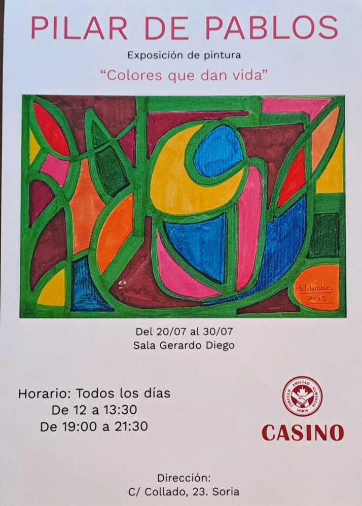 El Círculo Amistad Numancia se llena de color con la nueva exposición de Pilar de Pablos