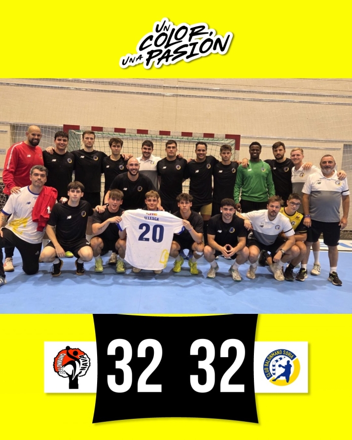 Balonmano Soria empata ante un ASOBAL en un exigente test de pretemporada