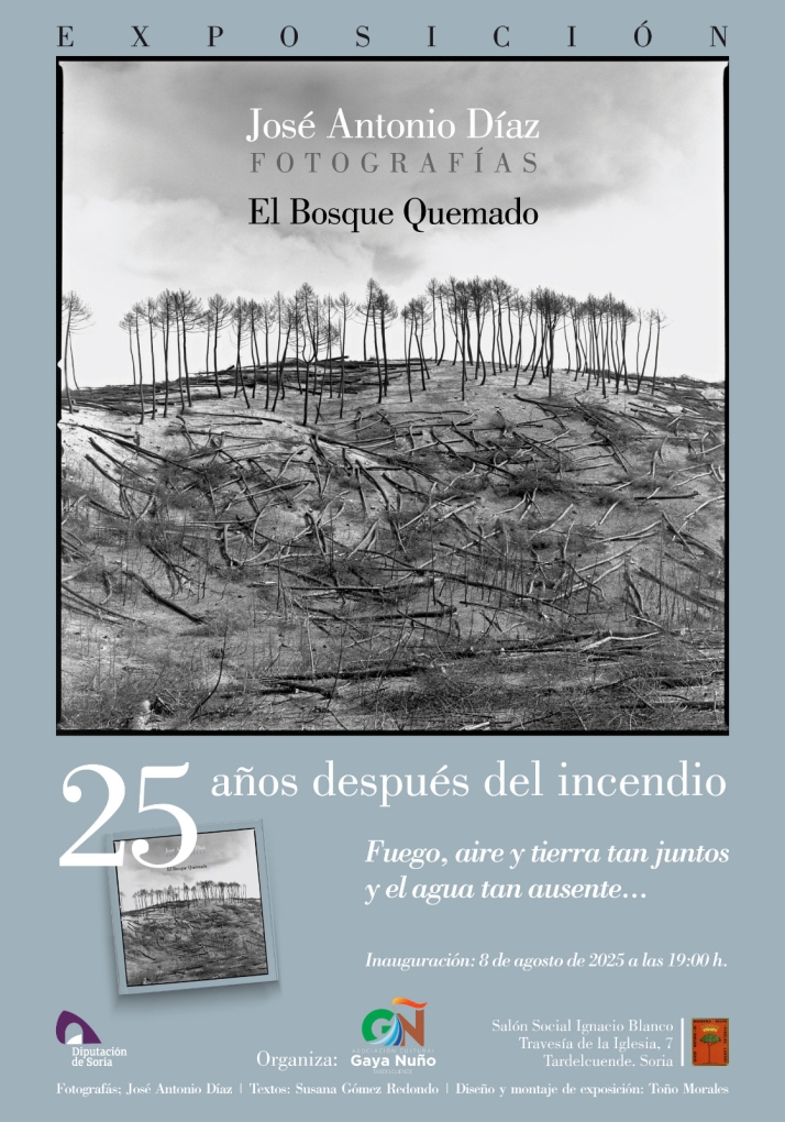 Las cicatrices del fuego: una exposición en Tardelcuende recuerda el gran incendio 25 años después
