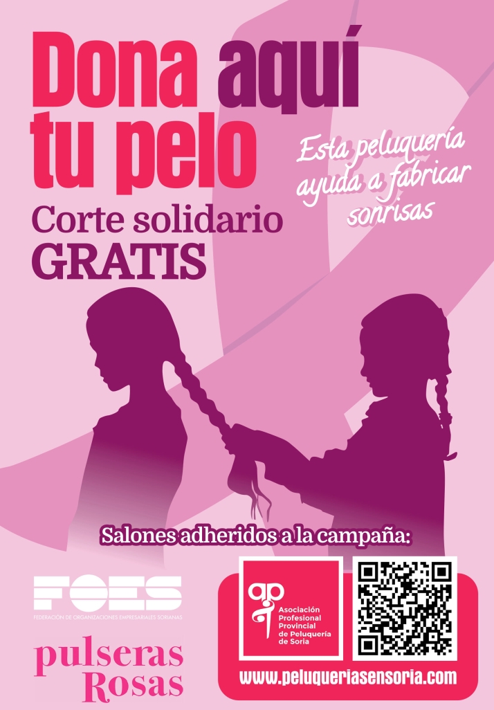 Corte de pelo gratis en 17 peluquerías de Soria a cambio de una coleta de 35 centímetros