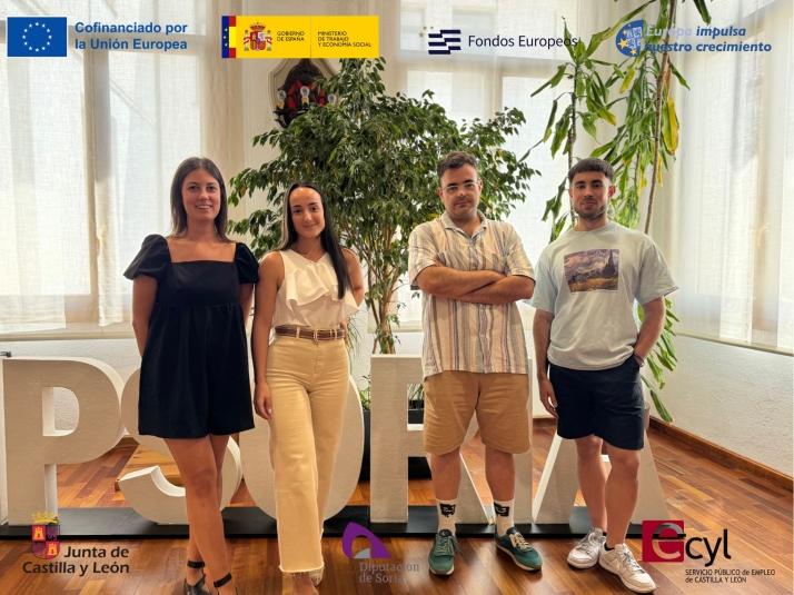 Una primera oportunidad laboral: cuatro jóvenes sorianos se suman a la Diputación por un año