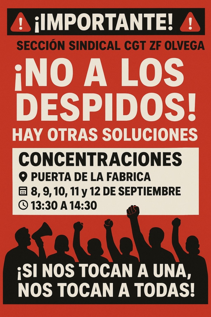 CGT convoca cinco días de protestas en ZF Ólvega para rechazar los despidos en la planta