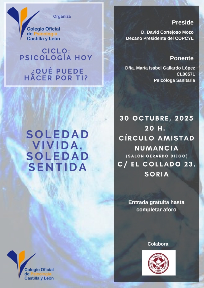 La soledad, a debate en Soria con una charla gratuita del Colegio de Psicología