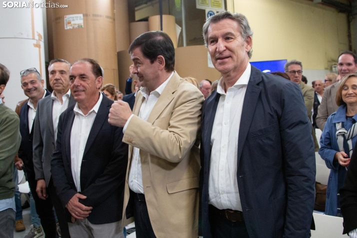 Mañueco calienta la carrera electoral en Soria: Es injusto que un alcalde aplauda al poder antes que defender a su tierra