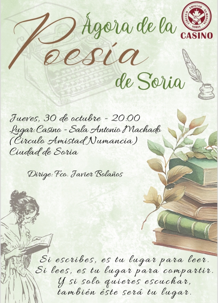 Nace en Soria una cita mensual para escribir, leer o escuchar poesía