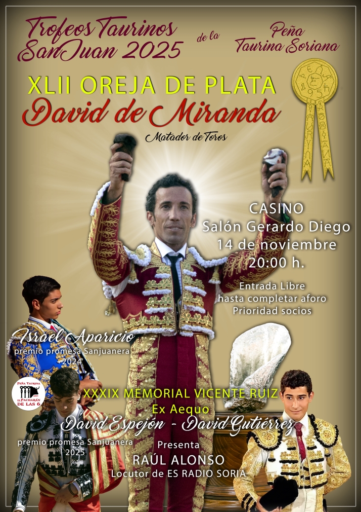Las peñas taurinas de Soria entregan este viernes sus galardones de San Juan