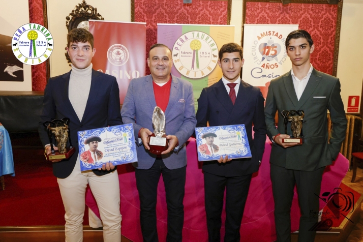 La Peña Taurina Soriana premia a David de Miranda, David Espejón y David Gutiérrez