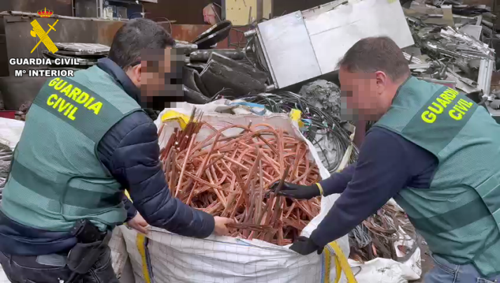 La Guardia Civil desarticula una red que robó cobre en Soria
