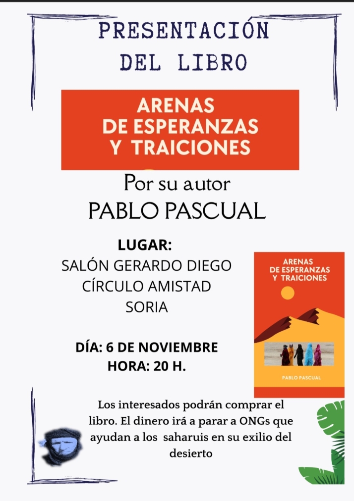 Una presentación literaria en Soria con un fin 100% solidario: ayudar al pueblo saharaui