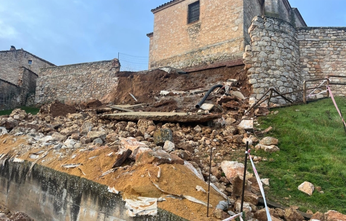 Osma-Soria solicita obras de urgencia para el muro derrumbado en Villasayas