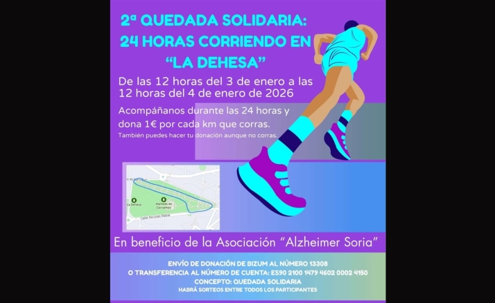 Un euro por cada kilómetro: el reto solidario de Alzheimer Soria que no se detiene ni de noche