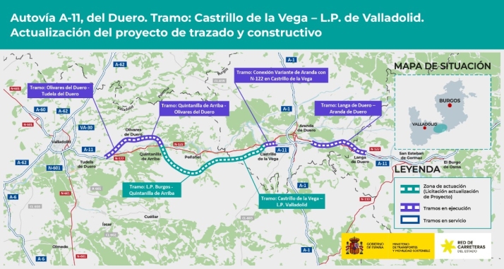 Transportes adjudica la actualización del proyecto de la A-11 en Burgos por 2,6 millones