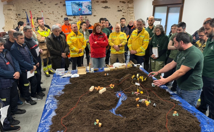 Efectivos de la Diputación de Soria completan en Riello su formación contra incendios de interfaz