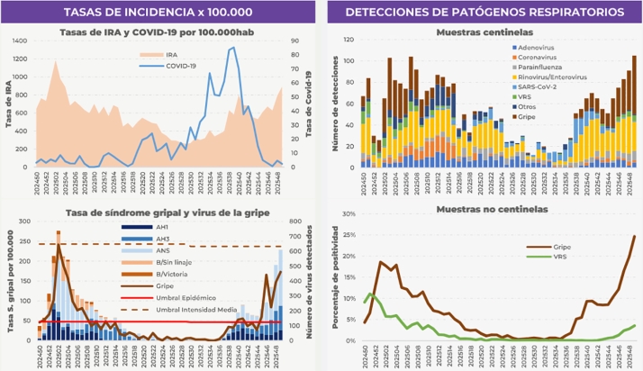 El repunte de virus respiratorios eleva la presión asistencial y las hospitalizaciones en mayores de 75 años