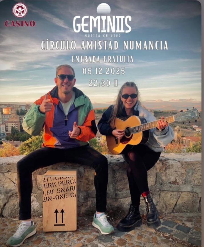 El Casino acoge este viernes un concierto gratuito del Dúo Géminis