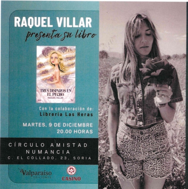 Raquel Villar presenta Tres disparos en el pecho en el Círculo Amistad Numancia