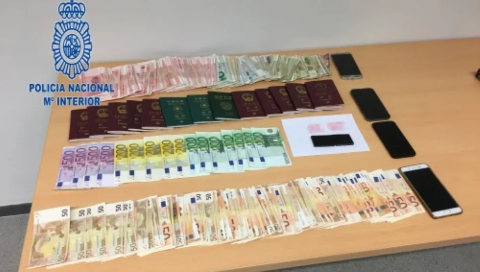 Material incautado a la organización internacional