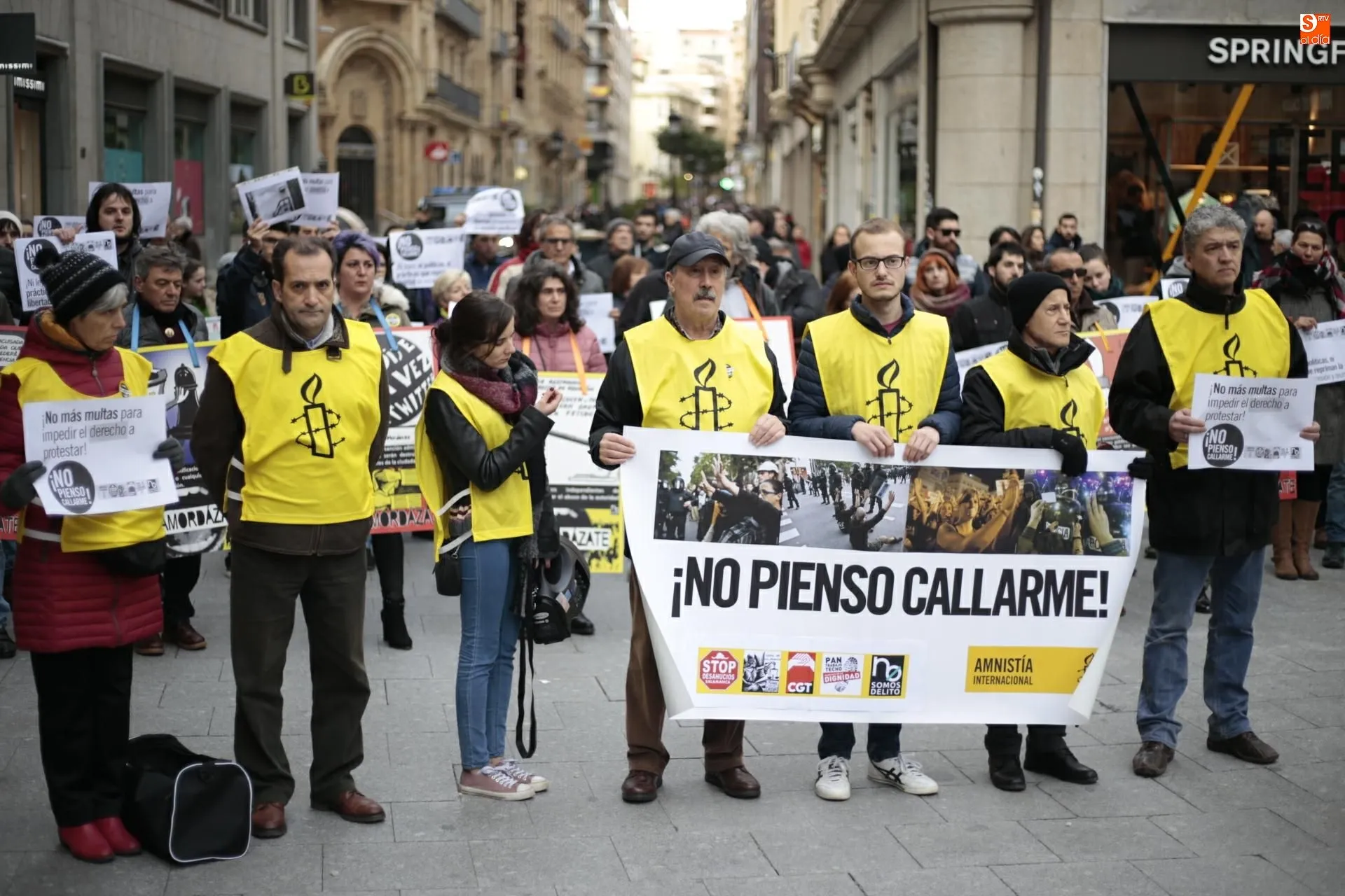Algunos manifestantes en un momento de la movilización / Foto:  Alejandro López