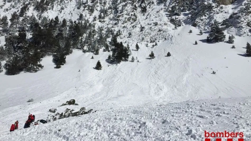 Zona donde se produjo el alud.