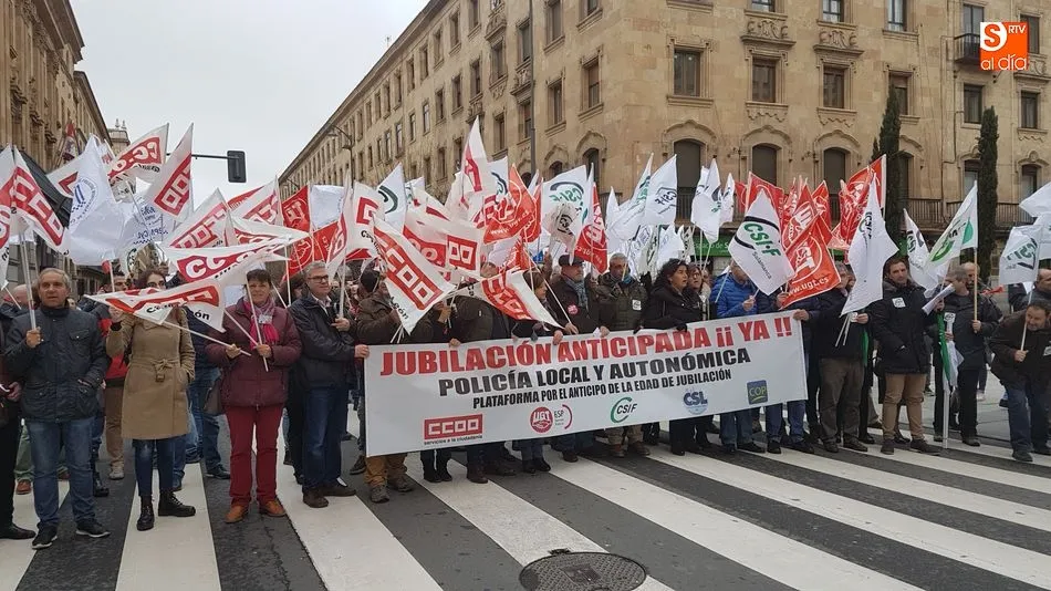 Protesta de los agentes de la Policía Local de Salamanca
