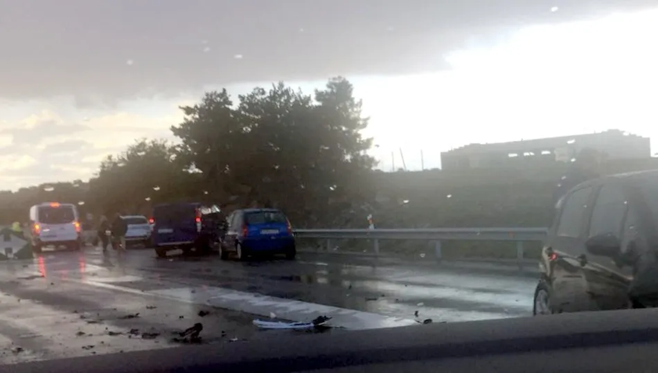 Algunos de los vehículos implicados / FOTO: MARTA SILVA