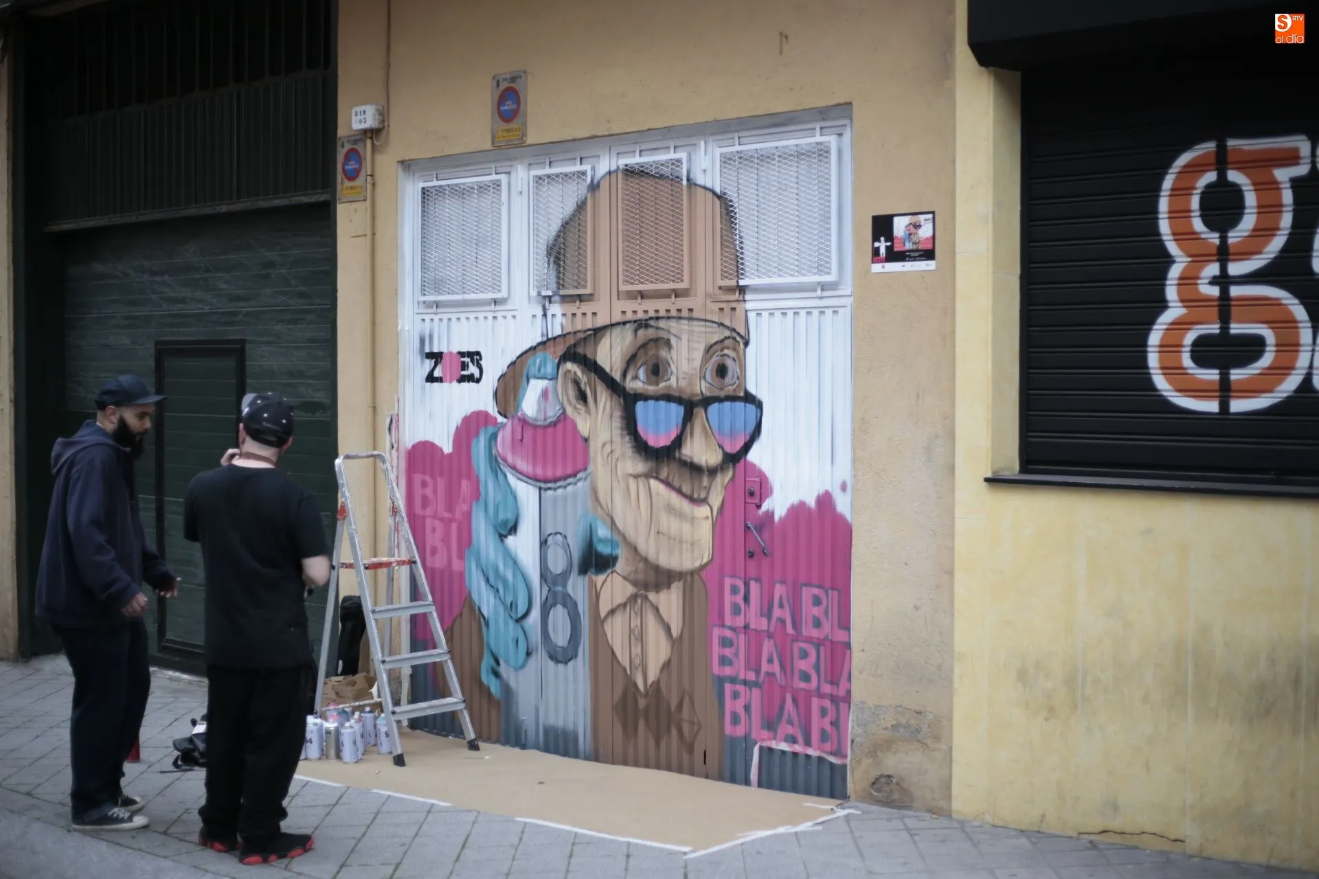 Una de las intervenciones artísticas en el barrio del Oeste / Foto: Alejandro López.