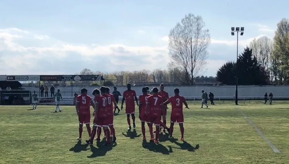 Los jugadores del CF Salmantino celebran el gol de Garban. Foto: CF Salmantino UDS